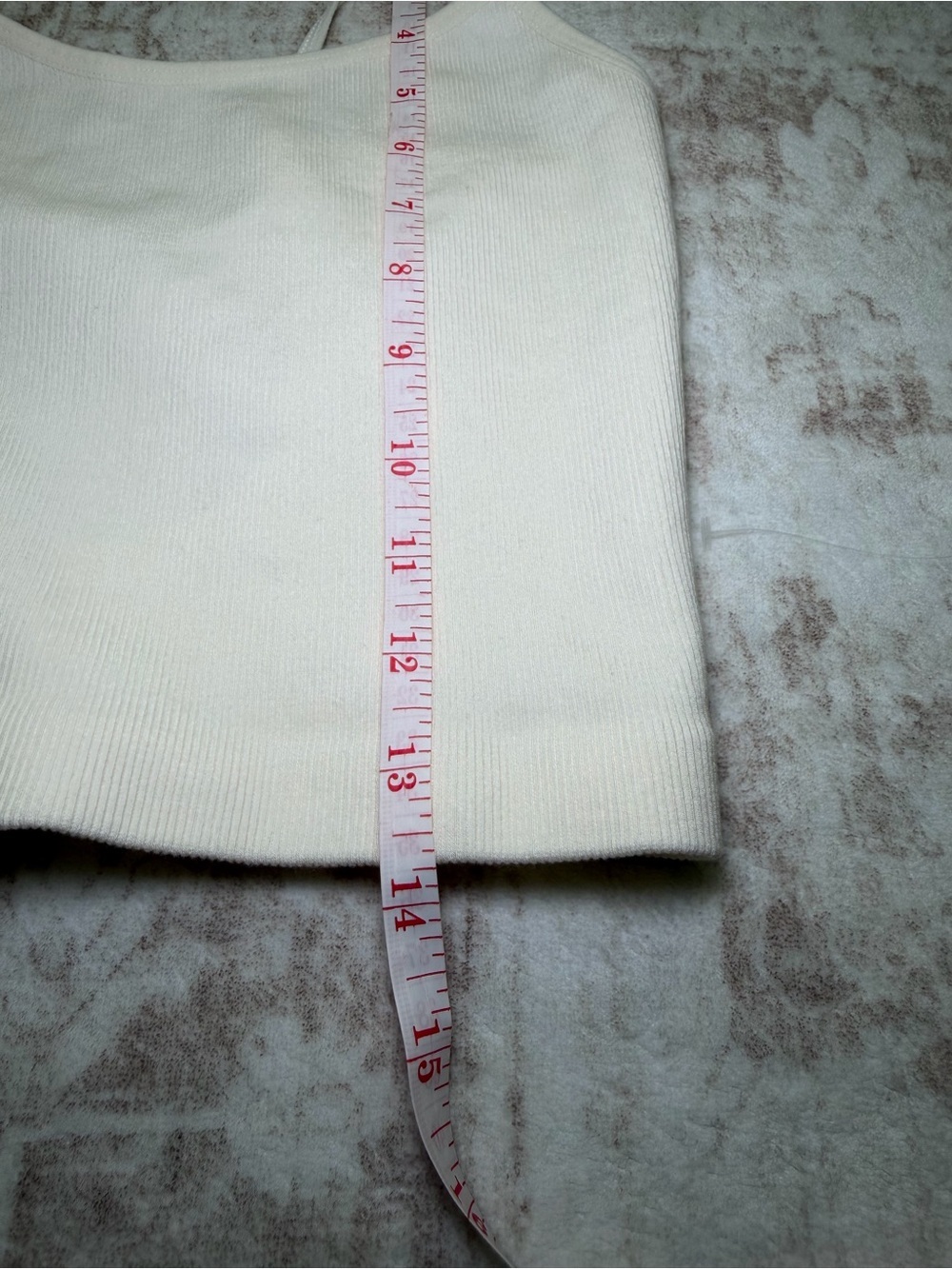 By Together Seamless Ribbed Cream Cropped Strap Top M/L - Picture 6 of 6